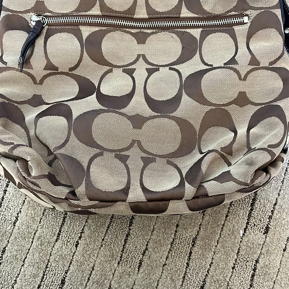 Coach brown monogram C vintage crossbody bag